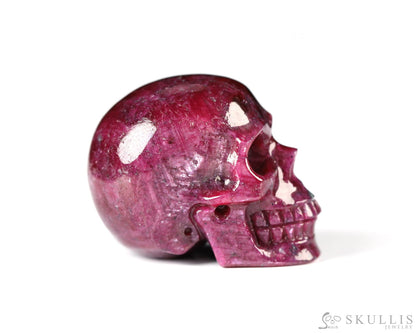 Rare 1.1’’ Ruby Carved Gem Skull Skullis Realistic - 0800063 Tiny Gemstone Skull