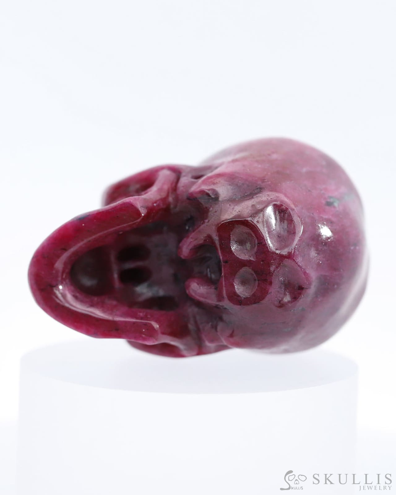 Gem Skull Of Ruby Carved Super Realistic Tiny Gemstone