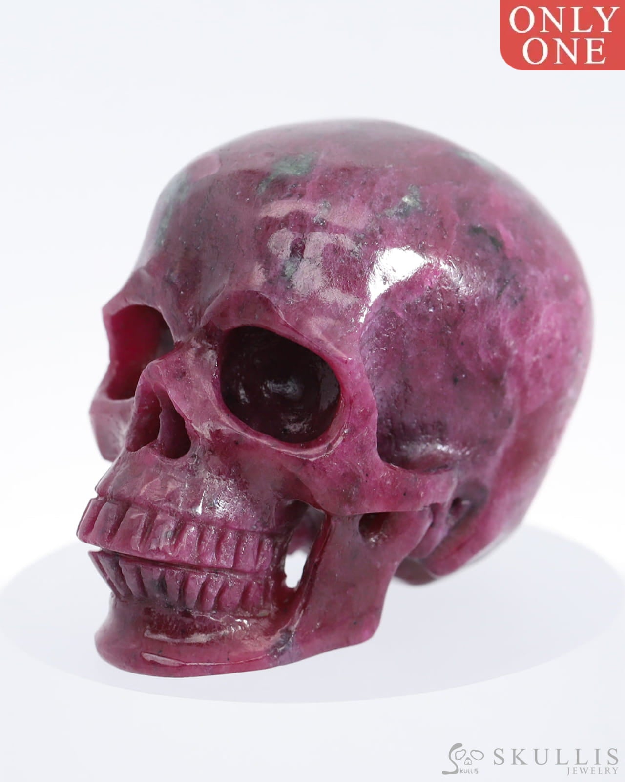 Gem Skull Of Ruby Carved Super Realistic Tiny Gemstone