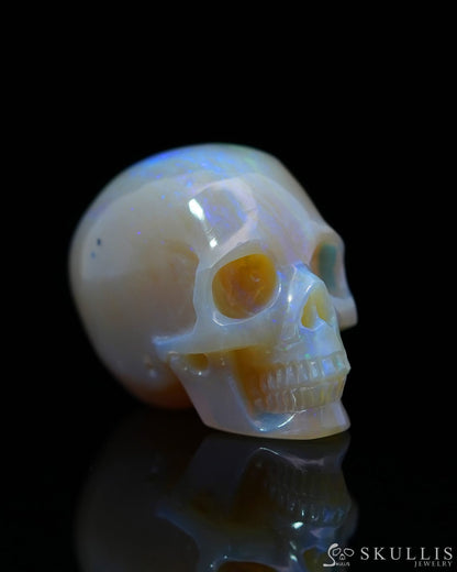 Gem 1.2’’ Australian Opal Carved Gem Skull Skullis Realistic - 0800036 Tiny Gemstone Skull