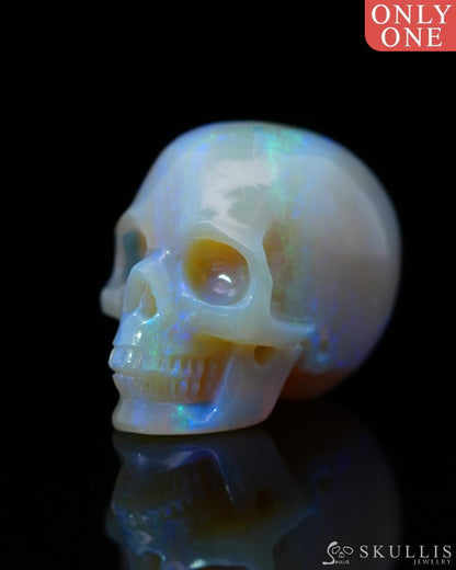 Gem 1.2’’ Australian Opal Carved Gem Skull Skullis Realistic - 0800036 Tiny Gemstone Skull