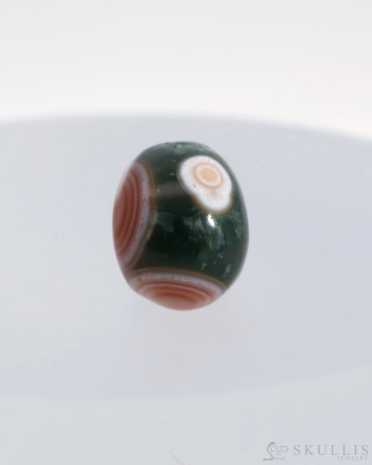 Gem Skull Of Ocean Jasper Carved Realistic Tiny Gemstone