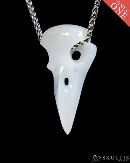 Skullis Agate Gem Raven Skull Pendant or Necklace Hand Carved for Women & Men - ZR19900041 Skull Pendants