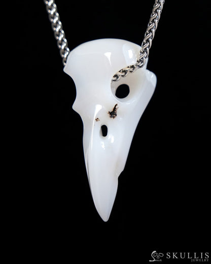 Skullis Agate Gem Raven Skull Pendant or Necklace Hand Carved for Women & Men - ZR19900042 Skull Pendants