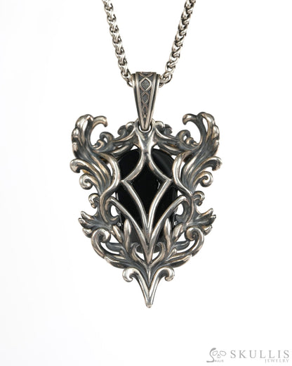 Skullis Black Obsidian Gem Skull Pendant or Necklace Hand Carved for Women & Men - 9900490 - Skull Pendants