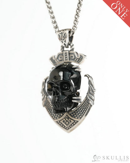 Skullis Black Obsidian Gem Skull Pendant or Necklace Hand Carved for Women & Men - 9900491 - Skull Pendants