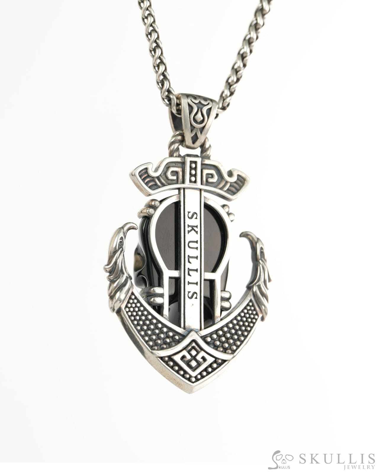 Skullis Black Obsidian Gem Skull Pendant or Necklace Hand Carved for Women & Men - 9900491 - Skull Pendants