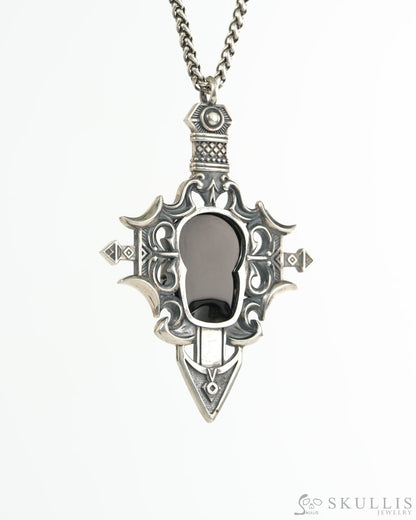 Skullis Black Obsidian Gem Skull Pendant or Necklace Hand Carved for Women & Men - 9900492 - Skull Pendants