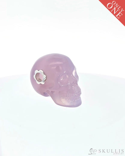 Skullis Signature Agate Gem Skull Pendant Or Necklace Hand Carved Sterling Silver.925 Chain For