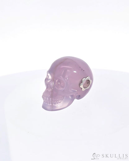 Skullis Signature Agate Gem Skull Pendant Or Necklace Hand Carved Sterling Silver.925 Chain For
