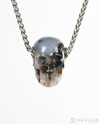 Skullis Signature Agate Gem Skull Pendant or Necklace Hand Carved for Women & Men -ZR19900187 Skull Pendants