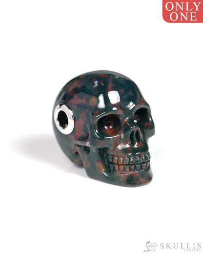 Skullis Signature Bloodstone Gem Skull Pendant or Necklace Hand Carved for Women & Men - ZR19900113 Skull Pendants