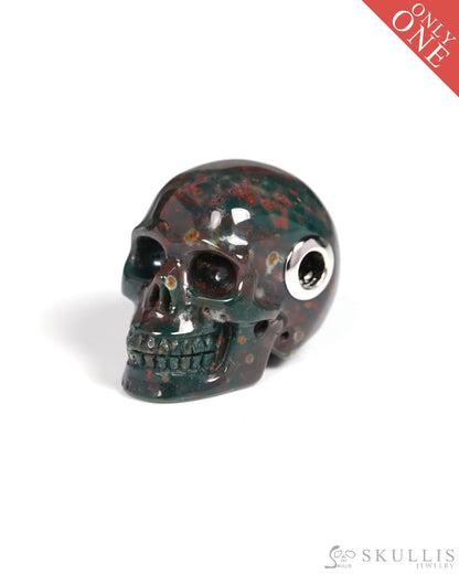 Skullis Signature Bloodstone Gem Skull Pendant or Necklace Hand Carved for Women & Men - ZR19900116 Skull Pendants