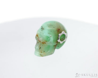 Skullis Signature Chrysoprase Gem Skull Pendant or Necklace Hand Carved for Women & Men - 0500019 Skull Pendants