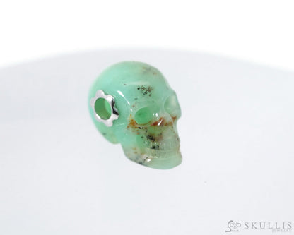 Skullis Signature Chrysoprase Gem Skull Pendant or Necklace Hand Carved for Women & Men - 0500019 Skull Pendants