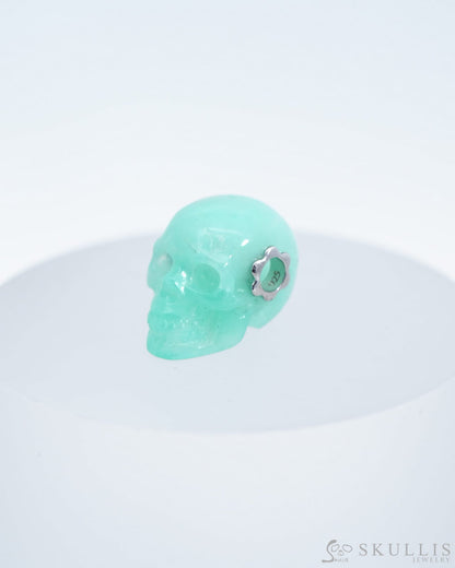 Skullis Signature Chrysoprase Gem Skull Pendant or Necklace Hand Carved for Women & Men - 0500042 Skull Pendants