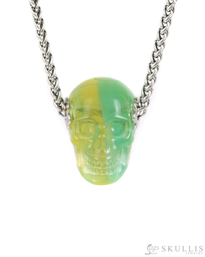 Skullis Signature Fluorite Gem Skull Pendant or Necklace Hand Carved for Women & Men - ZR19900003 Skull Pendants