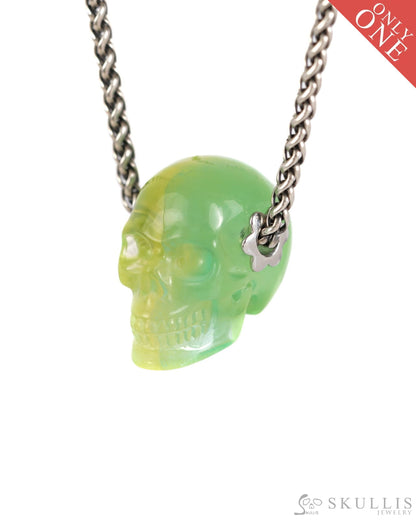 Skullis Signature Fluorite Gem Skull Pendant or Necklace Hand Carved for Women & Men - ZR19900003 Skull Pendants