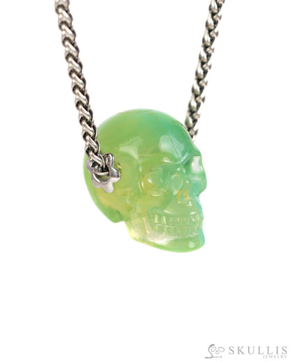 Skullis Signature Fluorite Gem Skull Pendant or Necklace Hand Carved for Women & Men - ZR19900003 Skull Pendants