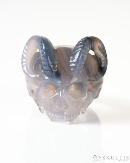 Gem Skull Ring of Agate Carved Beast Skull US size 12 - 9800271 Skull Rings