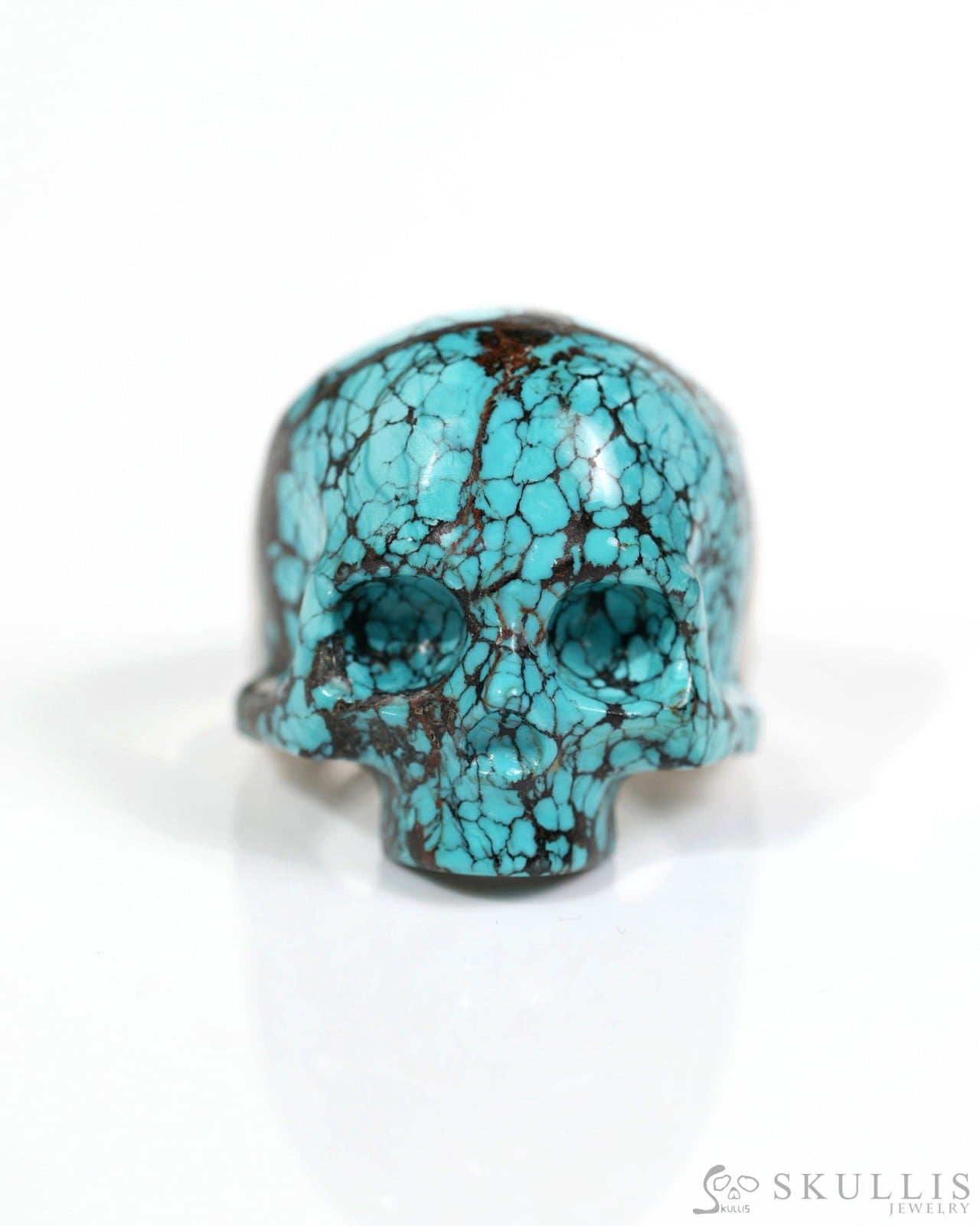 Gem Skull Ring of Turquoise Carved Skull in 925 Sterling Silver US size 11 - 4815037 Skull Rings