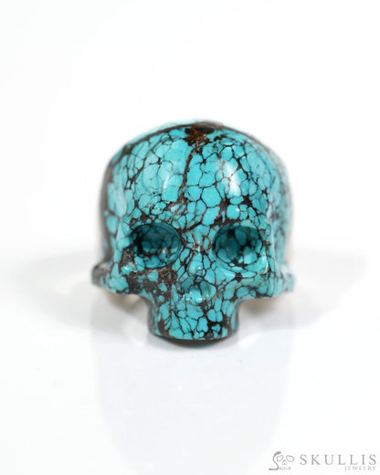 Gem Skull Ring of Turquoise Carved Skull in 925 Sterling Silver US size 11 - 4815037 Skull Rings