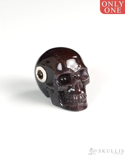 Skullis Signature Iolite Gem Skull Pendant or Necklace Hand Carved for Women & Men -Y9900420 - Skull Pendants
