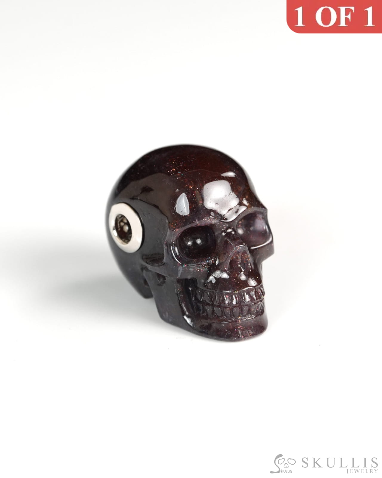 Skullis Signature Iolite Gem Skull Pendant or Necklace Hand Carved for Women & Men -Y9900420 - Skull Pendants