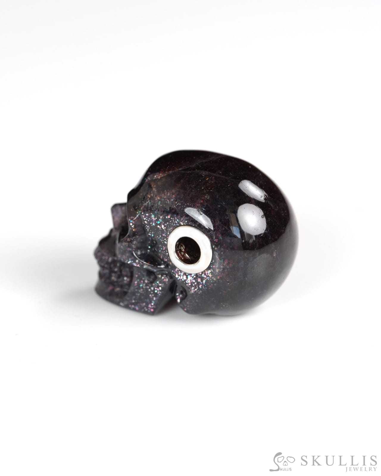 Skullis Signature Iolite Gem Skull Pendant or Necklace Hand Carved for Women & Men -Y9900420 - Skull Pendants