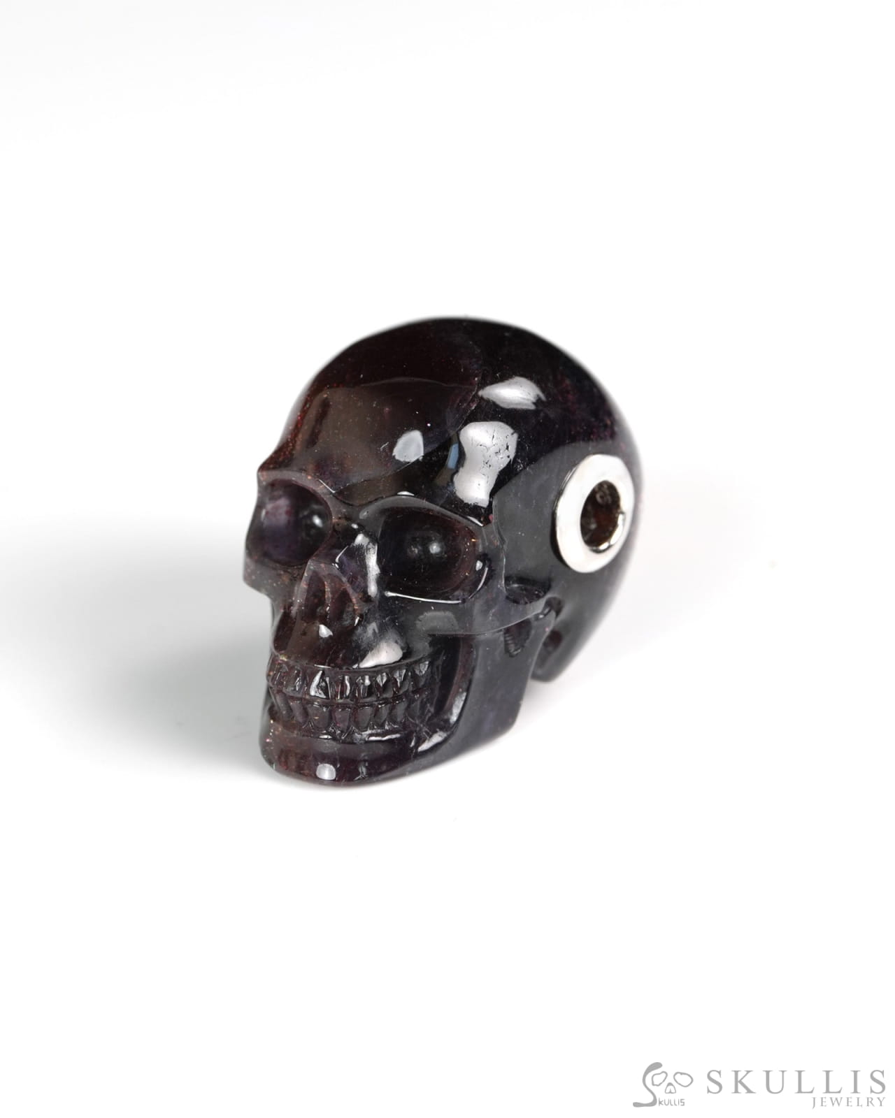 Skullis Signature Iolite Gem Skull Pendant or Necklace Hand Carved for Women & Men -Y9900420 - Skull Pendants
