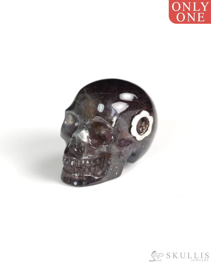 Skullis Signature Iolite Gem Skull Pendant or Necklace Hand Carved for Women & Men -Y9900421 - Skull Pendants