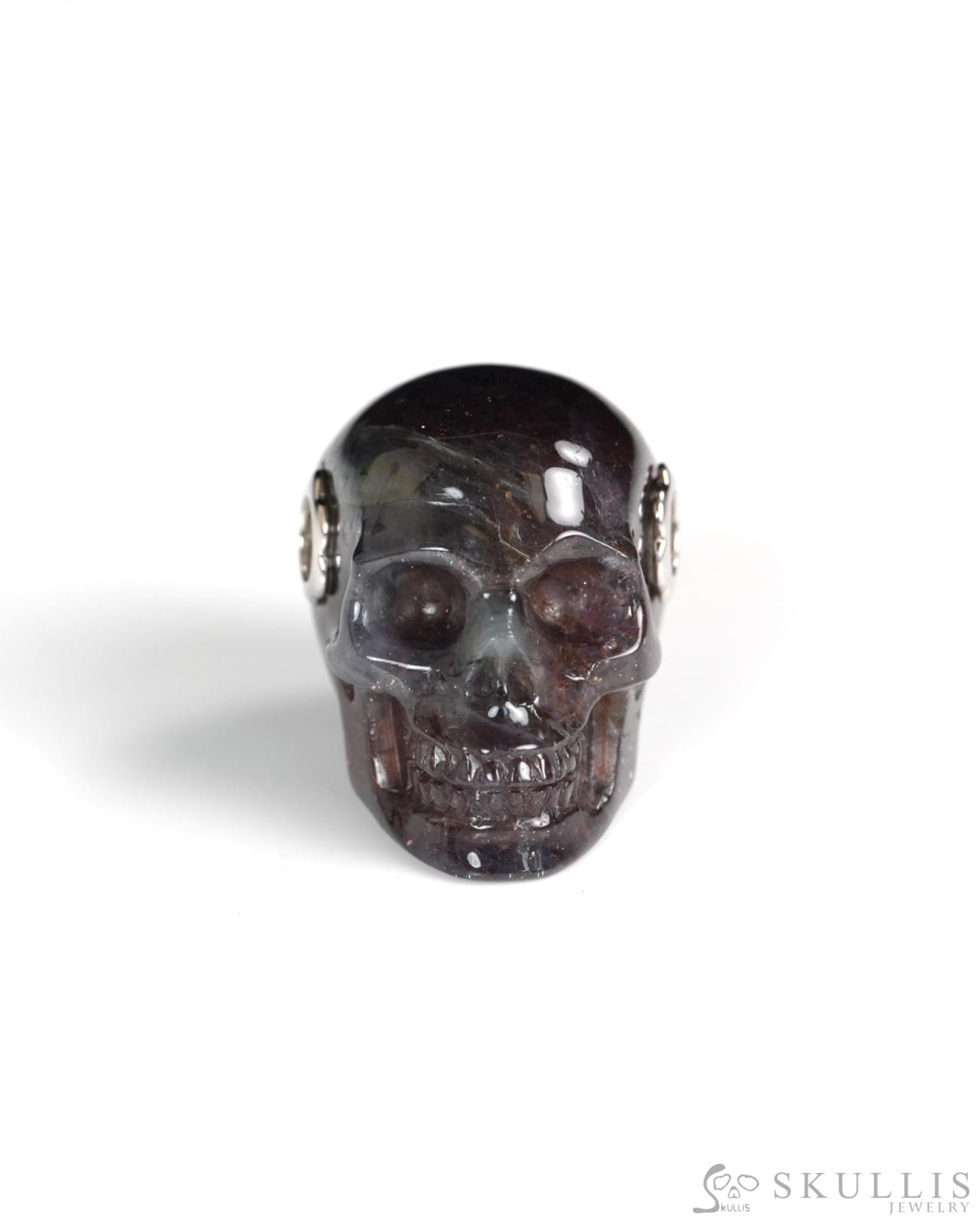Skullis Signature Iolite Gem Skull Pendant or Necklace Hand Carved for Women & Men -Y9900421 - Skull Pendants