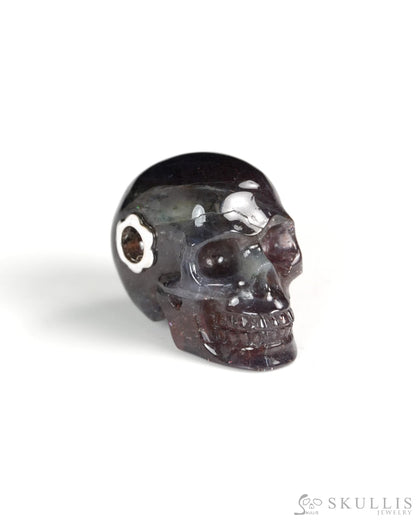 Skullis Signature Iolite Gem Skull Pendant or Necklace Hand Carved for Women & Men -Y9900421 - Skull Pendants