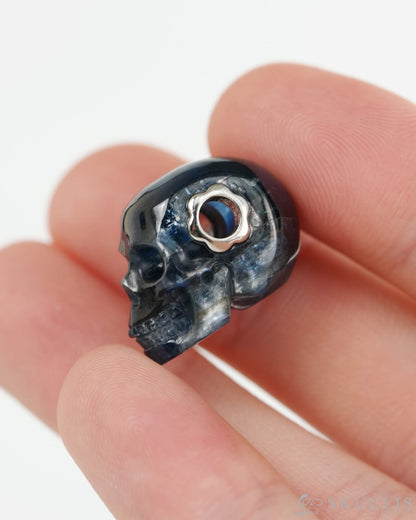 Skullis Signature Kyanite Gem Skull Pendant or Necklace Hand Carved for Women & Men - 9900432 - Skull Pendants
