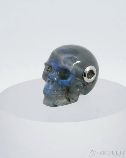 Skullis Signature Labradorite Gem Skull Pendant Or Necklace Hand Carved Sterling Silver 925 Chain