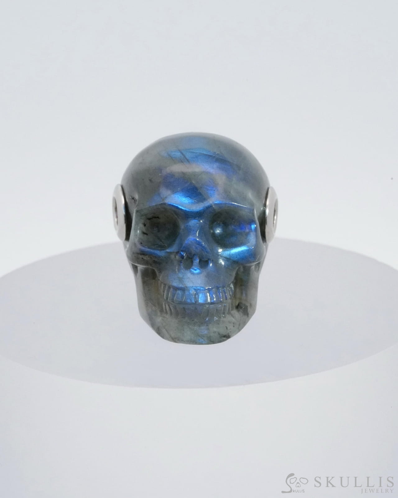 Skullis Signature Labradorite Gem Skull Pendant Or Necklace Hand Carved Sterling Silver 925 Chain