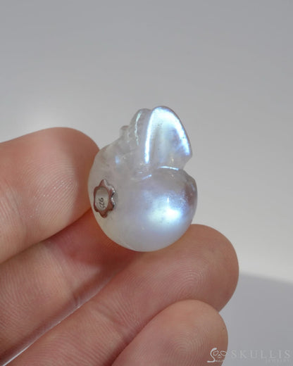 Skullis Signature Moonstone Gem Skull Pendant or Necklace Hand Carved for Women & Men - 0500028 Skull Pendants