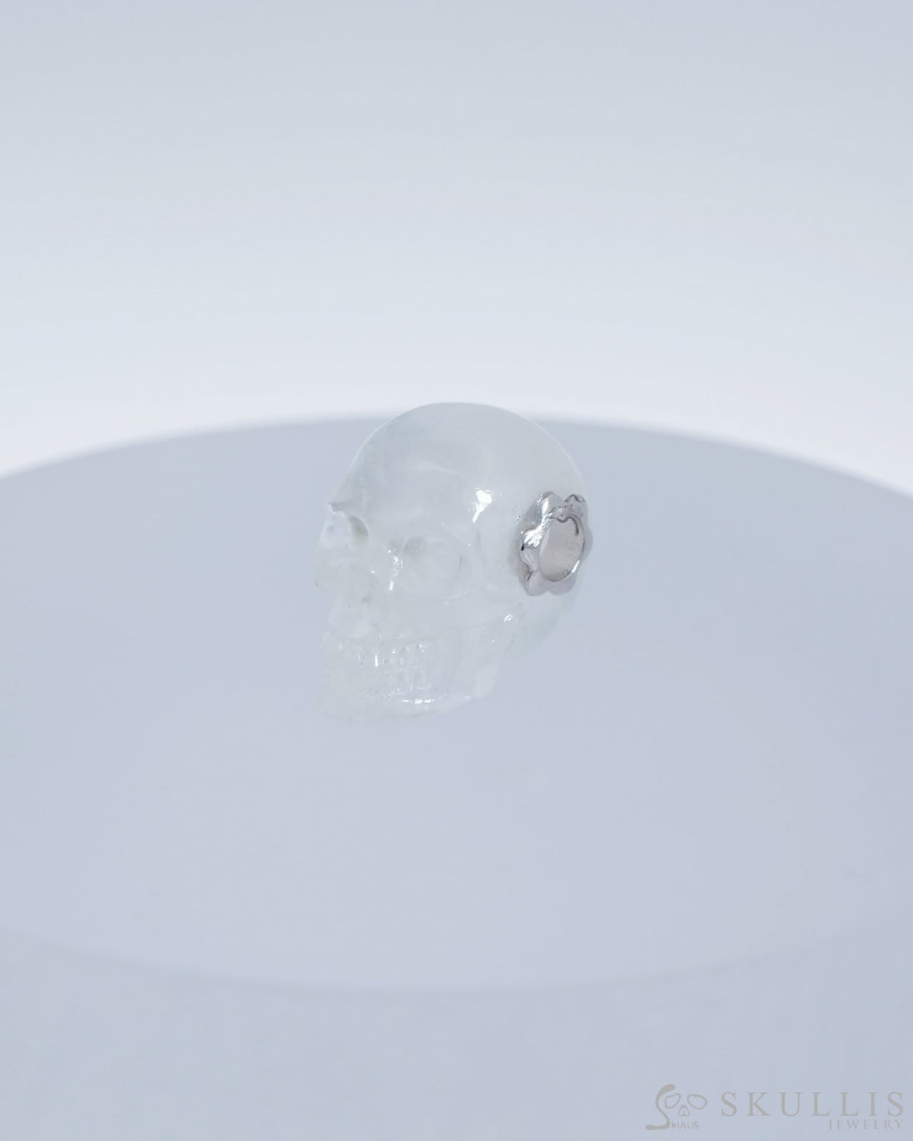 Skullis Signature Moonstone Gem Skull Pendant Or Necklace Hand Carved Sterling Silver 925 Chain For