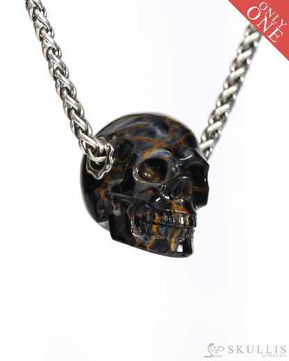Skullis Signature Pietersite Gem Skull Pendant or Necklace Hand Carved for Women & Men - ZR19900174 Skull Pendants