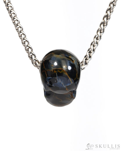 Skullis Signature Pietersite Gem Skull Pendant or Necklace Hand Carved for Women & Men - ZR19900174 Skull Pendants