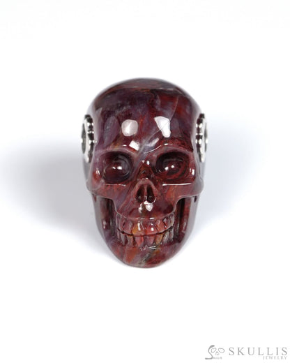 Skullis Signature Red Pietersite Gem Skull Pendant or Necklace Hand Carved for Women & Men - ZR19900067 - Skull Pendants