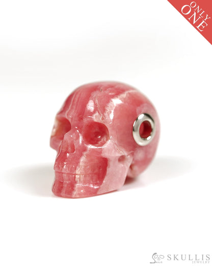 Skullis Signature Rhodochrosite Gem Skull Pendant or Necklace Hand Carved for Women & Men - ZR19800329 Skull Pendants