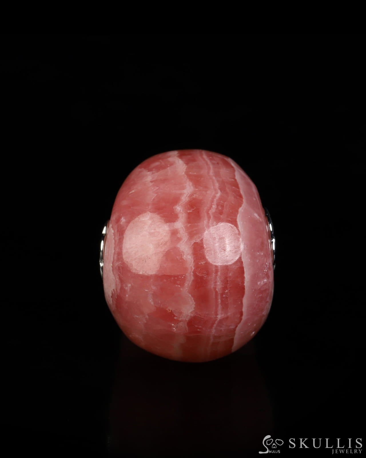 Skullis Signature Rhodochrosite Gem Skull Pendant or Necklace Hand Carved for Women & Men - ZR19800579 Skull Pendants