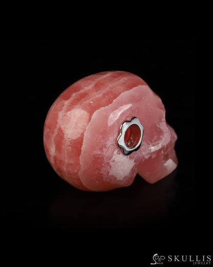 Skullis Signature Rhodochrosite Gem Skull Pendant or Necklace Hand Carved for Women & Men - ZR19800579 Skull Pendants