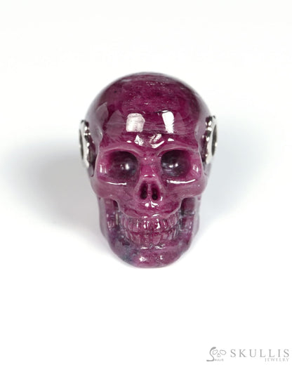 Skullis Signature Ruby Gem Skull Pendant or Necklace Hand Carved for Women & Men - ZR19900068 Skull Pendants