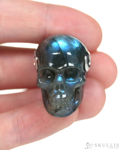 Skullis Signature Skull Pendant Necklace of Labradorite Carved Skull - ZR19900066 Skull Pendants