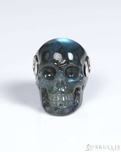 Skullis Signature Skull Pendant Necklace of Labradorite Carved Skull - ZR19900066 Skull Pendants