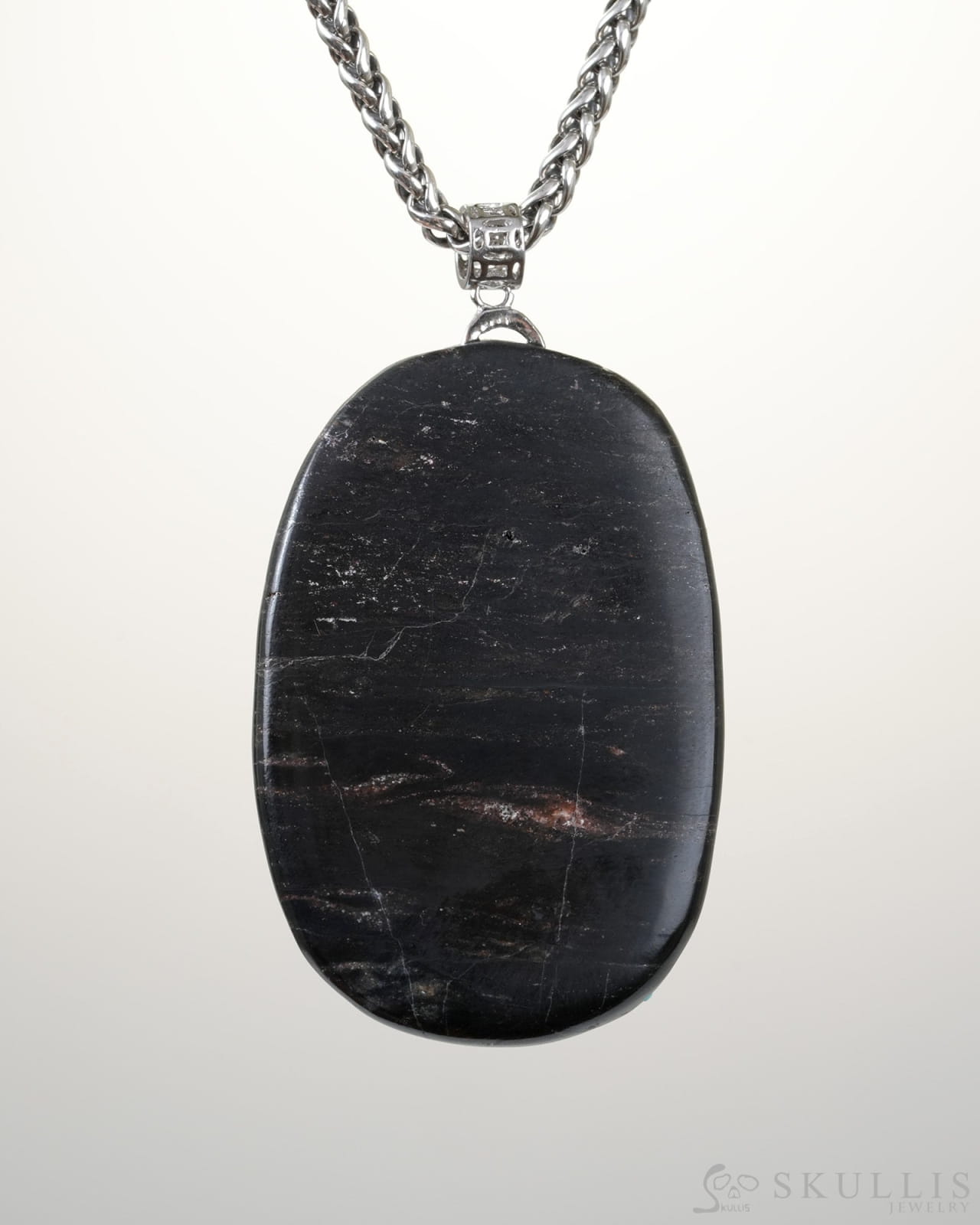 Skullis Signature Spiderweb Turquoise Gem Indian Skull Pendant or Necklace Hand Carved Sterling Silver 925 Chain for