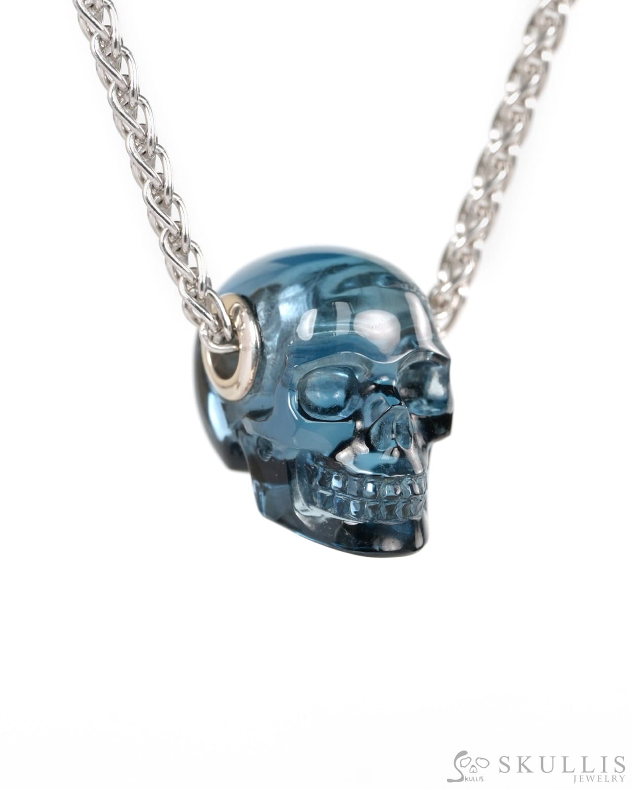 Skullis Signature Tanzanite Gem Skull Pendant or Necklace Hand Carved for Women & Men - ZR19900195 - Skull Pendants