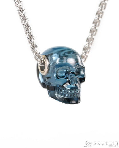 Skullis Signature Tanzanite Gem Skull Pendant or Necklace Hand Carved for Women & Men - ZR19900195 - Skull Pendants